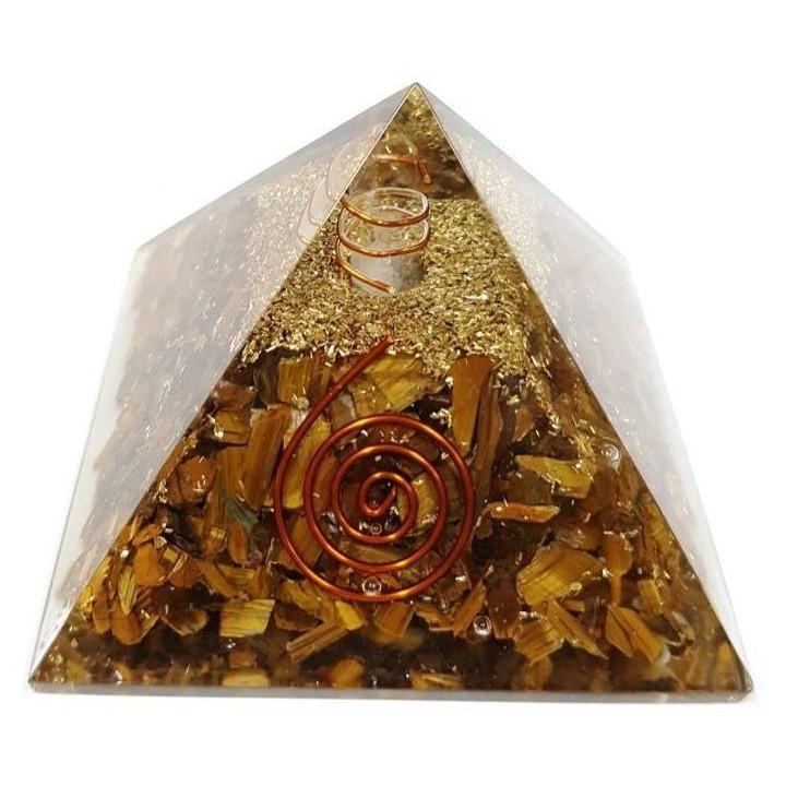 tiger eye orgonite pyramid – 7x7