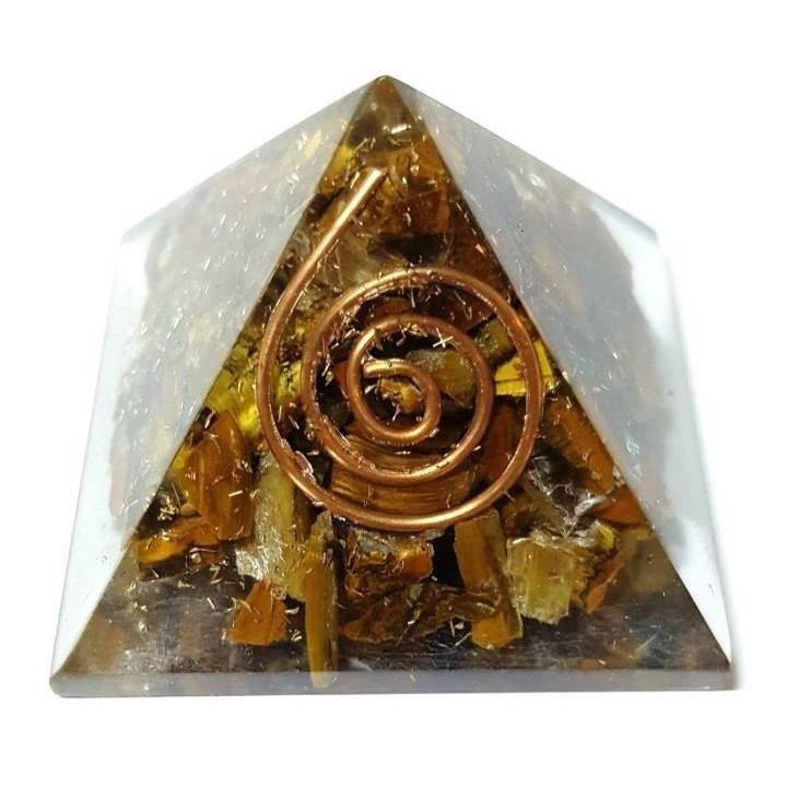 tiger eye orgonite pyramid – 4x4