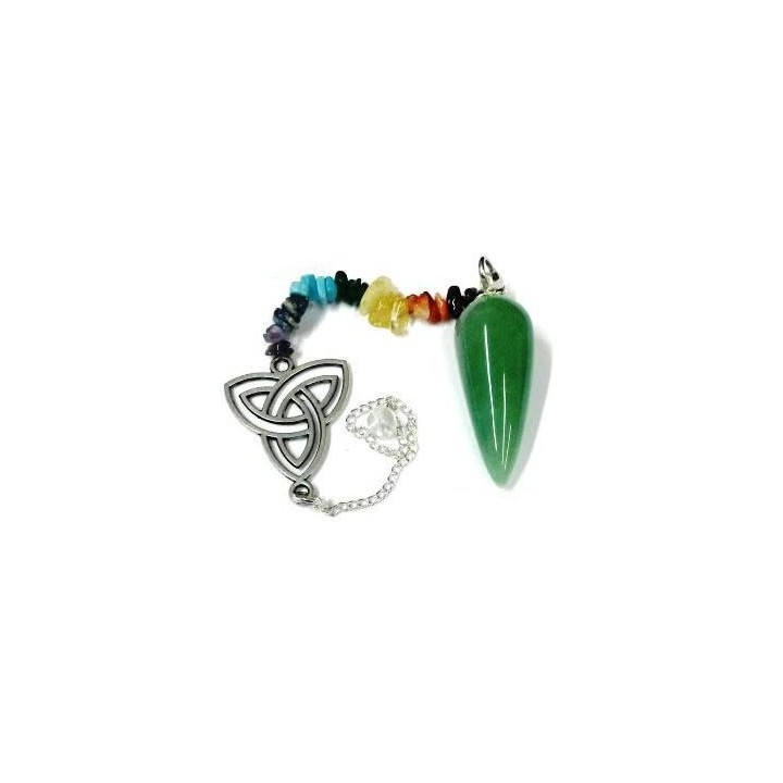 {
  "text": "green quartz pendulum – triquetra"
}