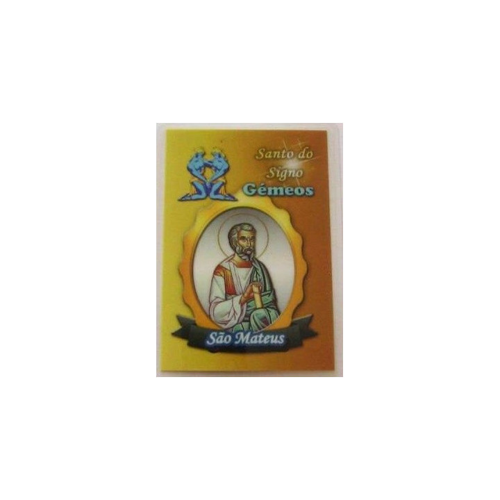 {
  "text": "zodiac sign card – gemini/saint matthew"
}