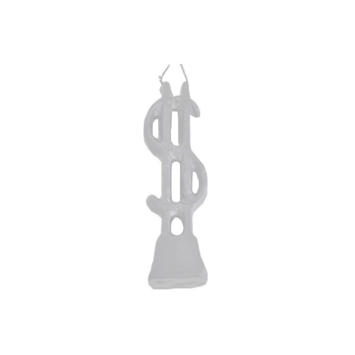 white dollar sign candle