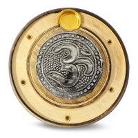 {
  "text": "Wooden incense holder - symbol (om)"
}