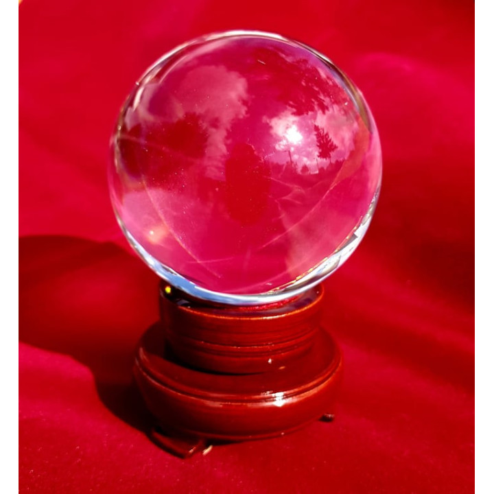 Bola de Cristal - Base de Madeira