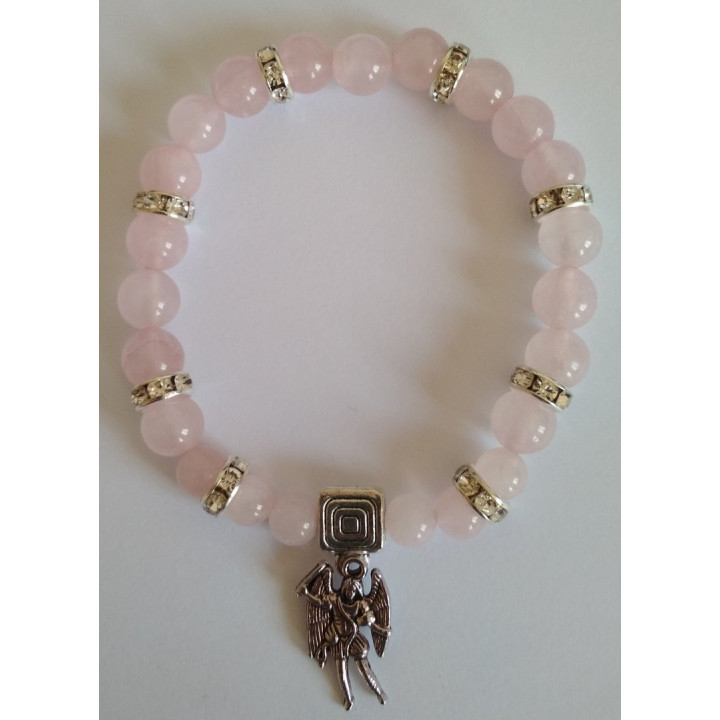 {
  "name": "Rose Quartz Bracelet with Saint Michael - Protection in Love"
}