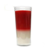 {
  "product_name": "Red and White Plastic Jar Candle"
}