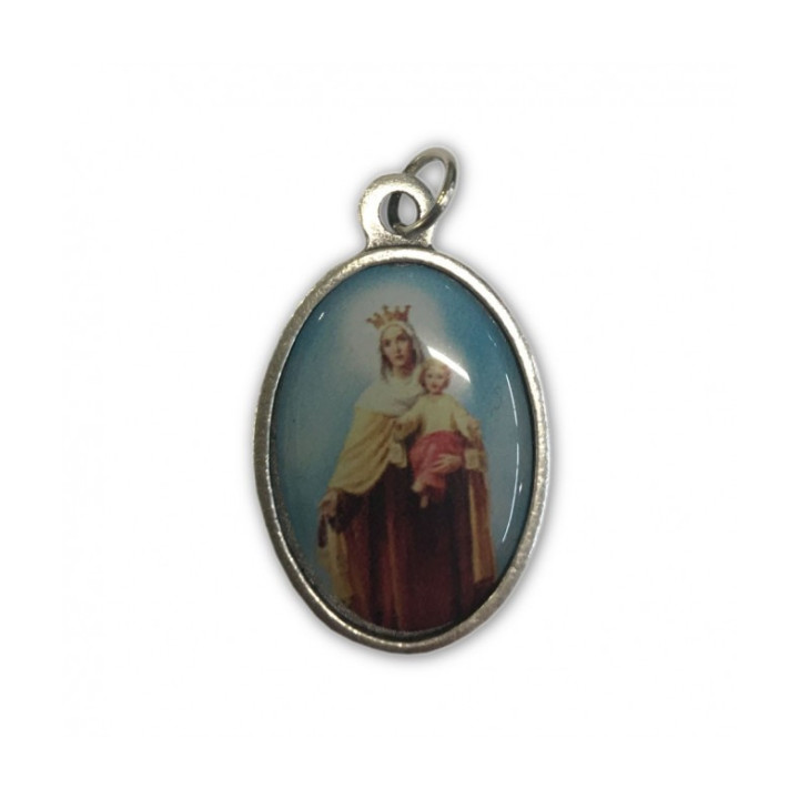 {
  "text": "medal of Our Lady of Carmel"
}