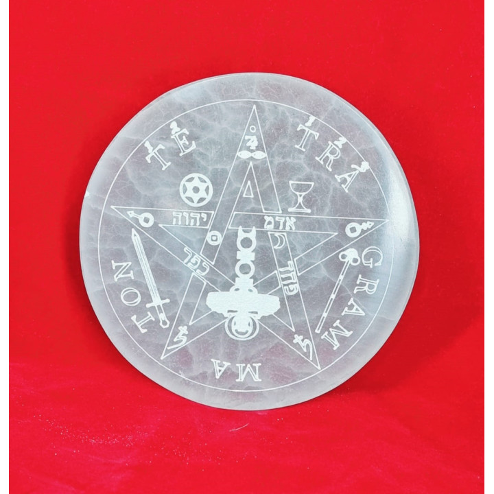 Placa Energética Selenite - Tetragrammaton 14cm