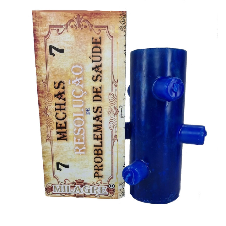 velão 7 mechas azul – saúde - vela