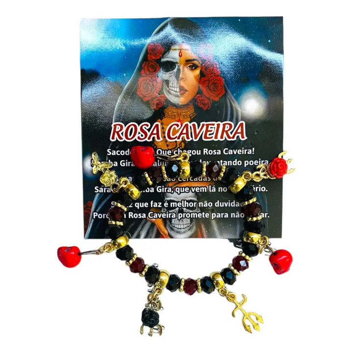 Pulseira Rosa Caveira