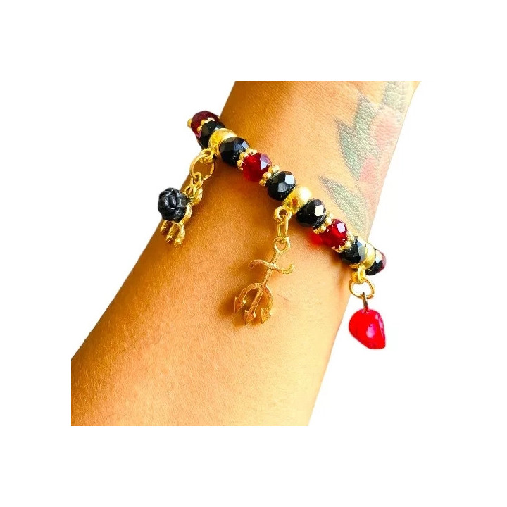 Pulseira Rosa Caveira