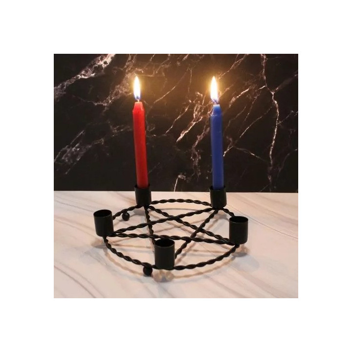 Porta velas para rituais pentagrama