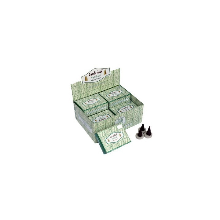 {
  "text": "goloka patchouli cone incense"
}