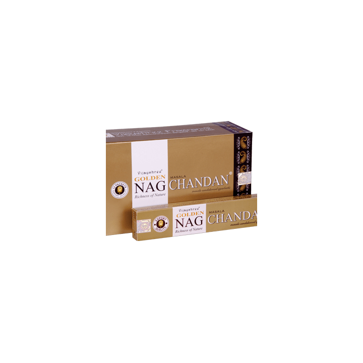 incenso golden nag chandan 15gr – caixa de 12
